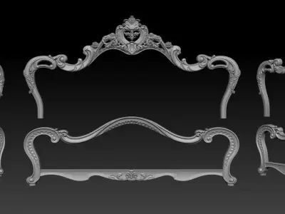  Classic Bed 3D relief models 3D print model