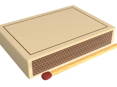 Matchbox Matches in Box PBR Low-poly 3D model