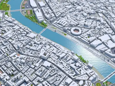 Sevilla Spain 40km Low-poly 3D model