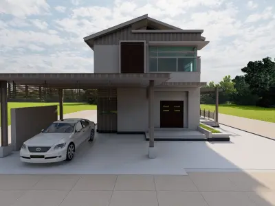 Casa Scene-villa-modern house 3D model