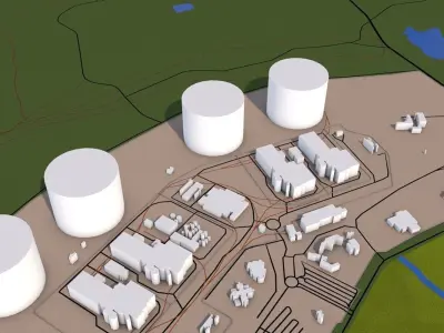 Luxembourg City Low-poly 3D model