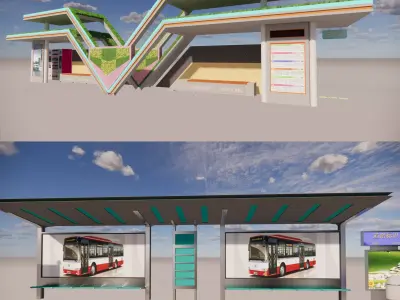 Bus Stop Collections -B7 3D model