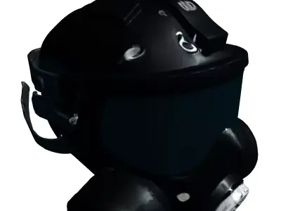 Modern Tactical Gas Mask Model Low-poly 3D model