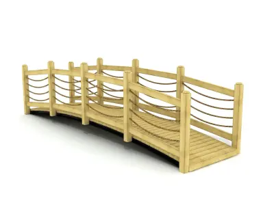 Wooden Bridge Outdoor Environment Furniture 3D model