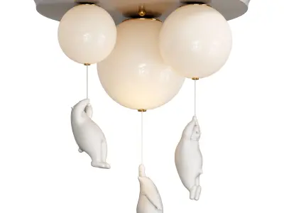 WASTY TRIO Chandelier by Lampatron Low-poly 3D model