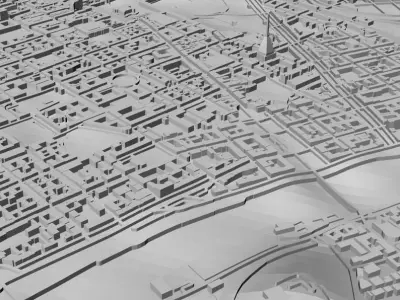 3D Turin Map 3D City Art Landmark Model of Turin Skyline 3D Art 3D print model purchase