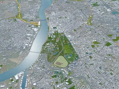 Kolkata City West Bengal India Low-poly 3D model