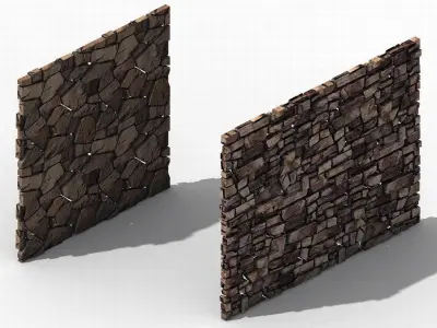 Brutal tribe - stone wall 9 3D model