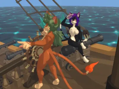 Acheron Nekomata Nude Low-poly 3D model