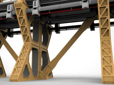 Sci-fi bridge 4 3D model