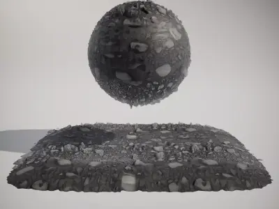 HQ PBR Textures Set  Gravel Coarse Dark Texture