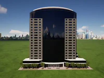 Small  office building Low-poly 3D model