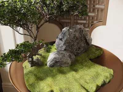 Floral arrangement in vase 3D model