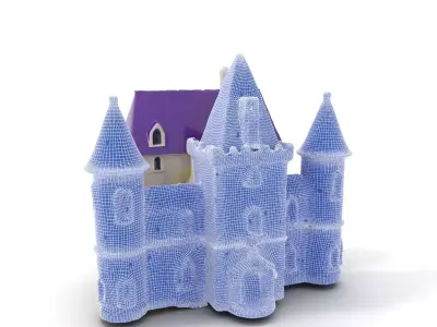 Purple Castle model pack Low-poly 3D model