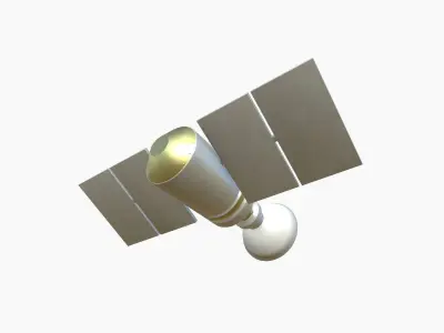 Satellite D02 Gold - SciFi Space Design Low-poly 3D model