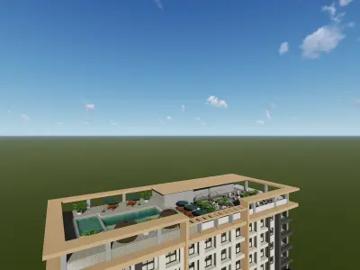 Hotel and Residential Building 3D model