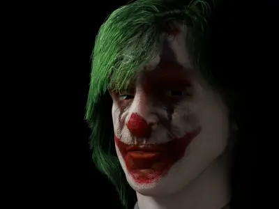 Joker Head  rigged animated  3D model