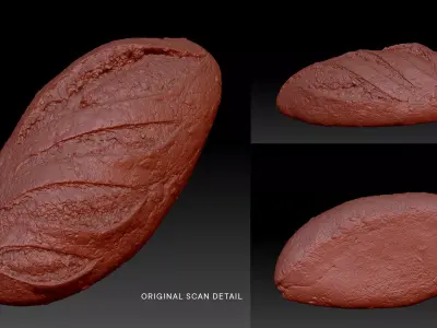 Dark loaf of bread - 3D Scan 3D model