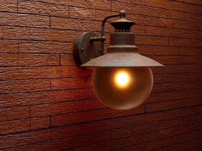 Rustic vintage lamp 3D model