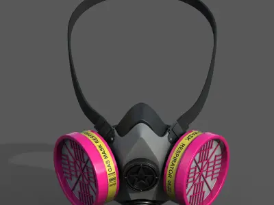 Gas mask plastic protection combat military  Low-poly 3D model