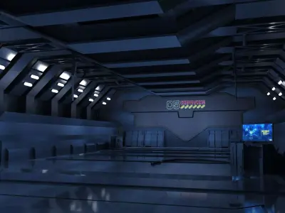 spaceship space station futuristic sci-fi fantasy 3D model