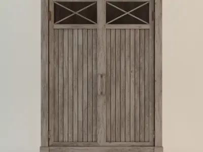 CABINET---Driftwood wooden cabinet 3D model