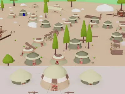 Kayi kabila In Lowpoly Style Low-poly 3D model