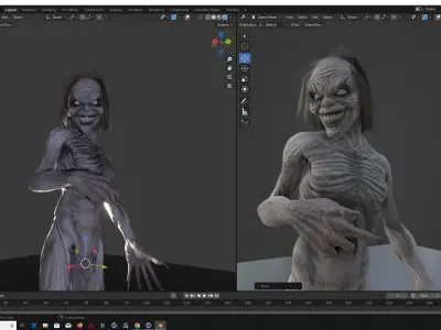 CREEPY GHOST Low-poly 3D model
