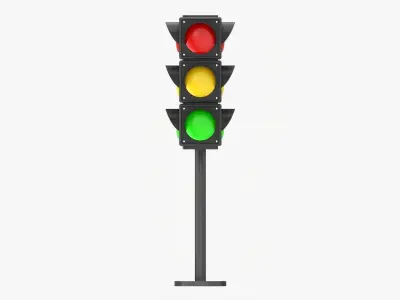 Traffic lights with column 3D model