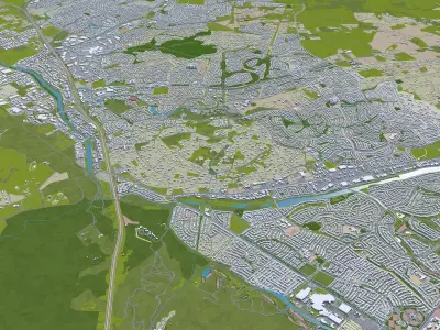 Temecula California USA 20km Low-poly 3D model