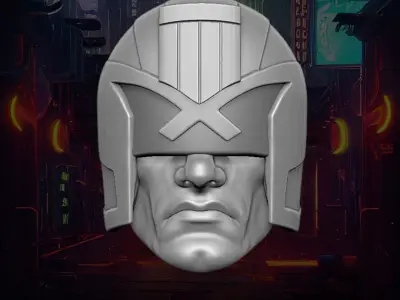 Judge Dredd fan art 3D printable file for action figures  3D print model