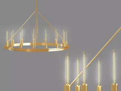 Hudson Valley Chambers 58W Aged Brass 15 Light Chandelier 3D model