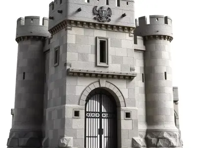 Medieval Stone Fortress model pack Low-poly 3D model