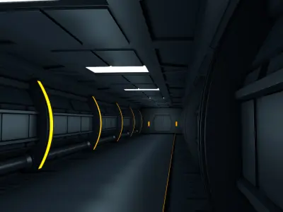 Sci fi Corridor 3D model 21