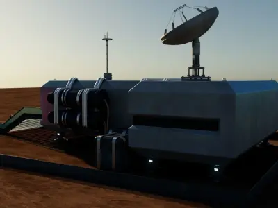 Command center station Low-poly 3D model