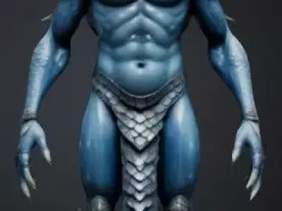 Sea Creature Humanoid 3D model