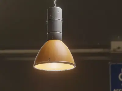 Raw Metal  Orange Industrial Low-poly 3D model