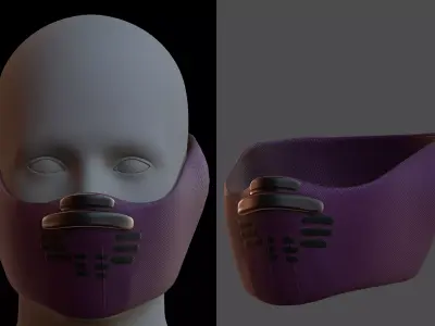 Gas mask helmet 3d model scifi Low-poly  Low-poly 3D model 170