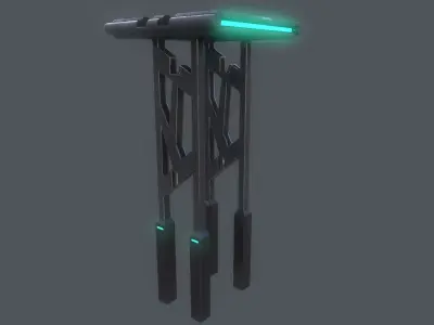 Sci-Fi Tower Low-poly 3D model