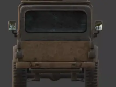 Damaged Post Apocalyptic Off Road Jeep 3D Model V08 Low-poly 3D model