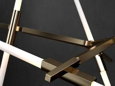 Chandelier Agnes 20 lights GOLD 3D model