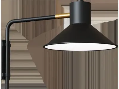 Wall lamp Plass black small 3D model
