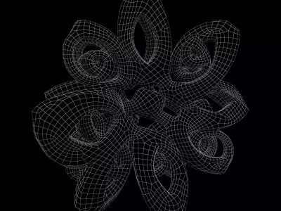 Abstract Flower Shape v1 004 Low-poly 3D model