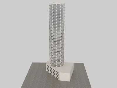 Tower Building Low-poly 3D model