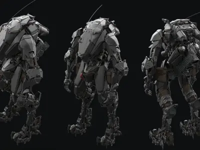 Highpoly Battle Mech 3D model