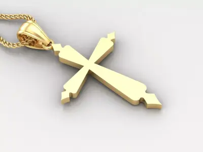 Light Gold 18K Cross Pendant 2CP079 3D print model
