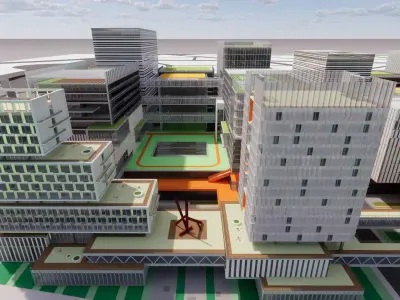 Modern City Block -A7 3D model