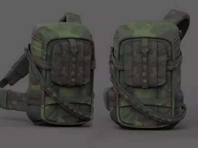 Backpack military combat soldier armor scifi Generic camp human  Low-poly 3D model
