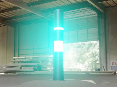 Low-Poly Blue Light Column 8 - Street Light Set-9 Low-poly 3D model