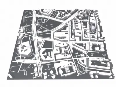 Cityscape Leipzig Germany fragment city 3D model